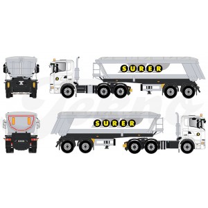 71947 - Scania G serie 6x4 tipper trailer 2axle SURER /1:50 TEKNO