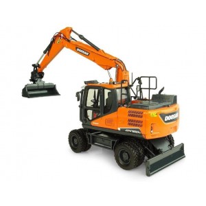 UH8134 - DOOSAN DX160w wheeled excavator with 2 bucket set /1:50 Universal Hobbies