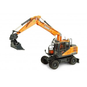 UH8134 - DOOSAN DX160w wheeled excavator with 2 bucket set /1:50 Universal Hobbies