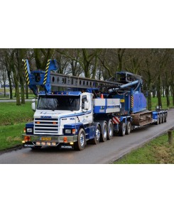 WSI01-2988 - Scania serie3 8X4 Euro-lowloader 4axle + dolly 2axle L.A. v.d. Heuvel /1:50 WSImodels