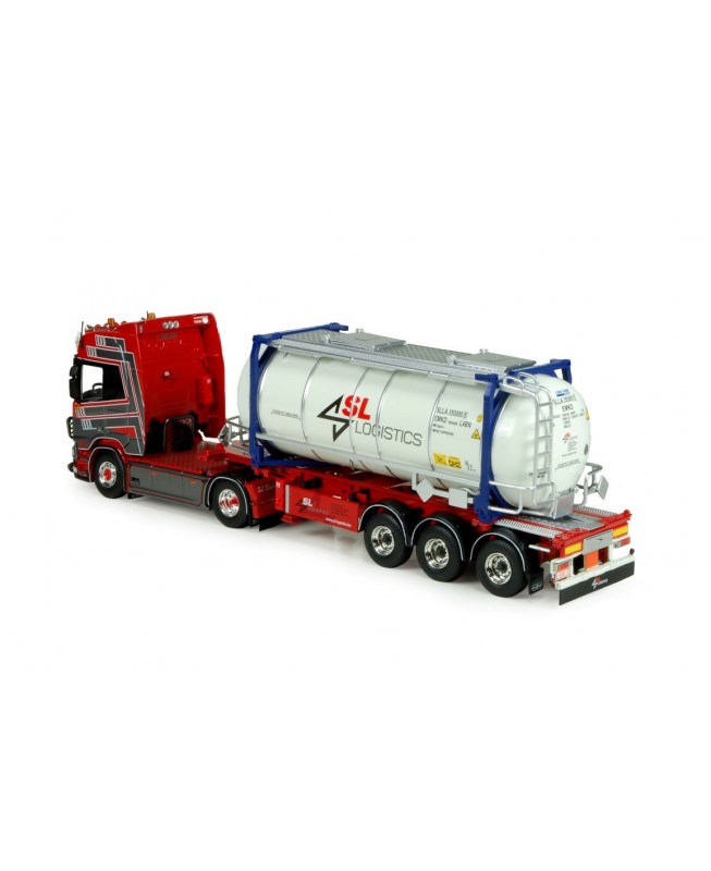 74875 - Scania NGS R-Highline 4x2 swap tank-container trailer SL Logistics - 1:50 TEKNO