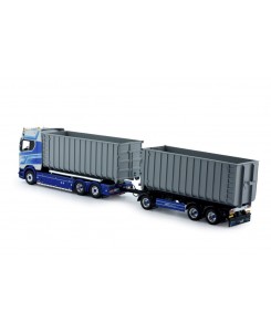 73094 - Scania S730 Highline rigid truck hookarm container + trailer Klein Kromhof /1:50 TEKNO