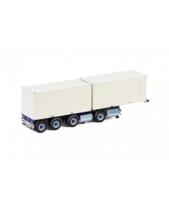 WSI01-3100 - 2connect combi trailer 1+3axle 2x20ft container Sneepels /1:50 WSImodels