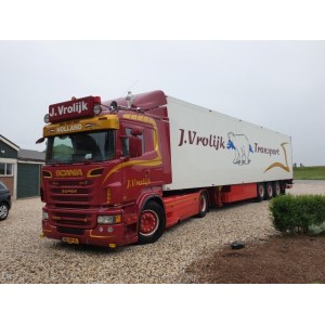 81154 - Scania R500 4x2 reefer trailer Vrolijk /1:50 TEKNO