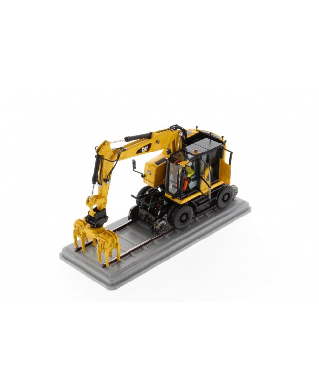 DM85661 - Caterpillar M323F escavatore gommato ferroviario - Safety yellow /1:50 Diecast Masters