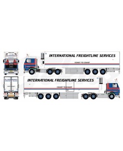 81583 - Scania 143-450 6x2 reefer trailer MJ Interfreight /1:50 TEKNO