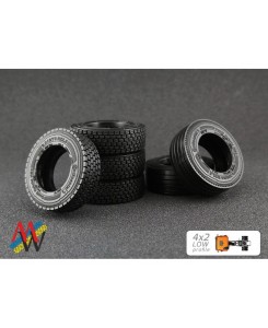 MW42LP - Tyre set 4x2 low profile /1:50 Mwheels