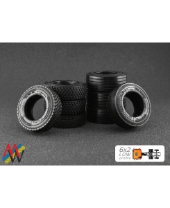 MW62LP - Tyre set 6x2 low profile /1:50 Mwheels