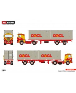 WSI01-3386 - Scania serie1 4x2 classic container trailer 2x20ft Henk Vlot Transport /1:50 WSImodels