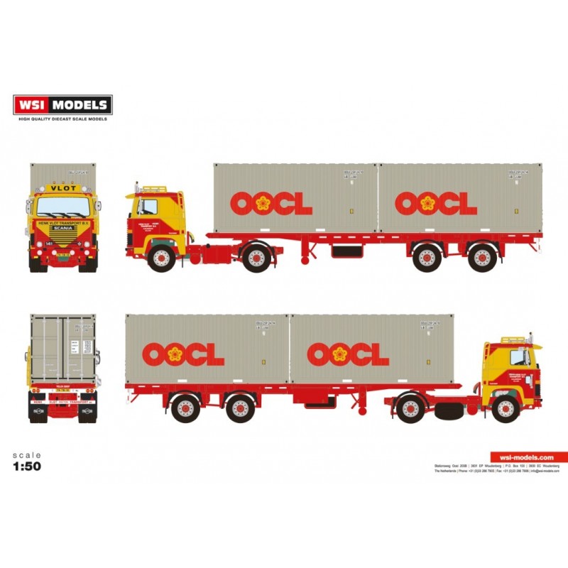 WSI SCANIA&TRAILER&CONTAINER ONE セット WSI01-3386 - Scania serie1 4x2 classic container trailer