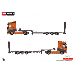WSI02-2781 - Volvo FH4 Globetrotter 4x2 semi lowloader 3axle w/ramps  Massucco T /1:50 WSImodels
