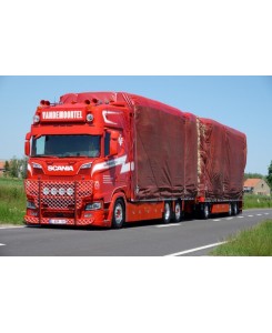 82667 - Scania NGS Highline combi covered straw load Vandemoortel /1:50 TEKNO