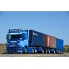82171 - Scania SR650 combi road-train P. Visser + 3 container 20ft Marsk /1:50 TEKNO