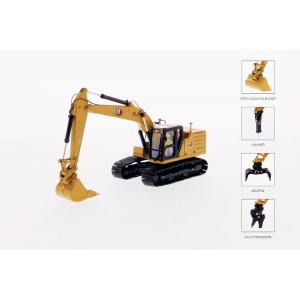 DM85657 - Caterpillar 323 (next gen) excavator with 4 work tools /1:50 Diecast Masters