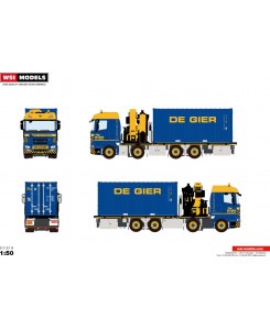 WSI01-3740 - Scania R 8x2 rigid Palfinger PK92002 + jib + container 20ft De Gier /1:50 WSImodels