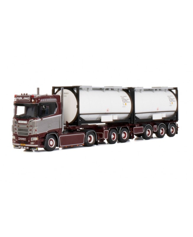 WSI01-3607 - Scania CS20N 4x2 connect-combi 2+3 2x20ft container Roling /1:50 WSImodels