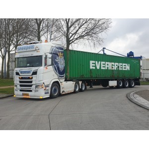 WSI01-3792 - Scania R Highline 6x2 container 35ft trailer 3axle Sneepels Transport /1:50 WSImodels