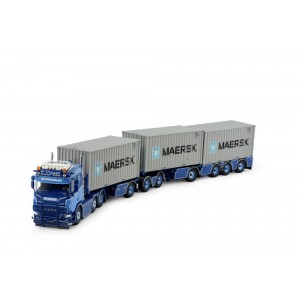 82171 - Scania SR650 combi road-train P. Visser + 3 container 20ft Marsk /1:50 TEKNO