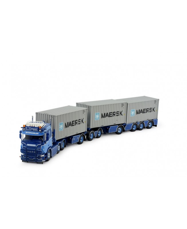82171 - Scania S Combi road-train P. Visser + 3 container 20ft Marsken /1:50 TEKNO