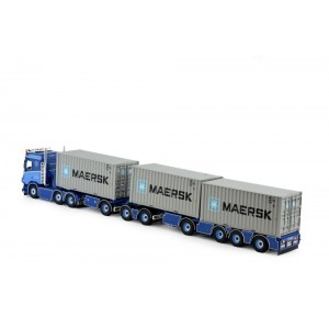 82171 - Scania SR650 combi road-train P. Visser + 3 container 20ft Marsk /1:50 TEKNO