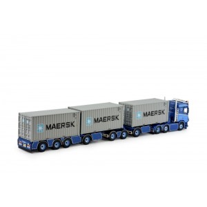 82171 - Scania SR650 combi road-train P. Visser + 3 container 20ft Marsk /1:50 TEKNO