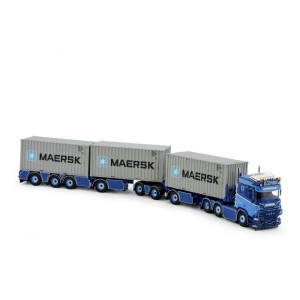 82171 - Scania SR650 combi road-train P. Visser + 3 container 20ft Marsk /1:50 TEKNO