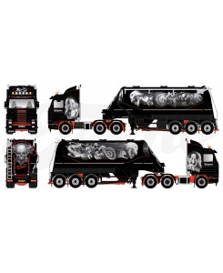 80996 - Scania serie3 6x2 felbinder silo-trailer John Templeton /1:50 TEKNO