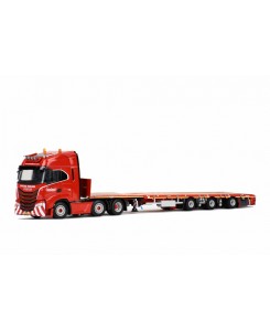 [595.20.27] Iveco S-way 6x2 Nooteboom mega-trailer 3axle Red Line /1:50 WSImodels