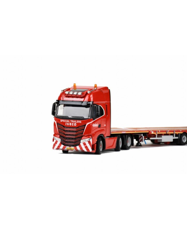 [595.20.27] Iveco S-way 6x2 Nooteboom mega-trailer 3axle Red Line /1:50 WSImodels