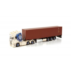 WSI01-3792 - Scania R Highline 6x2 container 35ft trailer 3axle Sneepels Transport /1:50 WSImodels