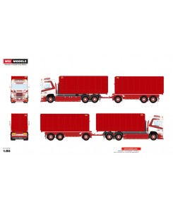 WSI01-4018 - Scania R 6x2 hooklift 2x container 40m3 Bob Peeters /1:50 WSImodels