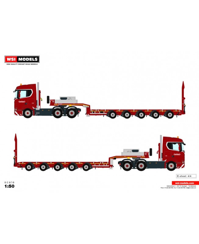 [598.30.01] Scania R Normal 6x4 Nooteboom MANOOVR 5-axle with ramps /1:50 WSImodels