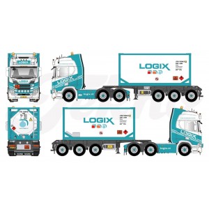 84915 - Scania NGR 6x2 ISO tank container Logix /1:50 TEKNO