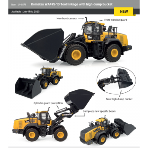 UH8171 Komatsu WA475-10 pala gommata con benna alto ribaltamento ad alta capacità /1:50 Universal Hobbies