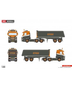 WSI01-4234 - Iveco S-Way AS 6x2 tipper trailer 2axle Baggerbedrijf Midden Nederland /1:50 WSImodels