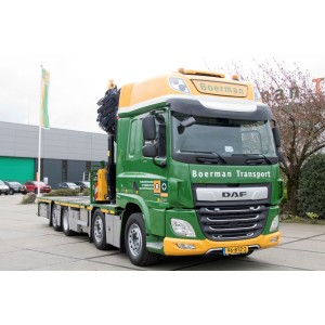 WSI01-4202 - DAF CF SC my17 8x2 combi Palfinger PK65002SH + jib flat trailer 3axle Boerman /1:50 WSImodels