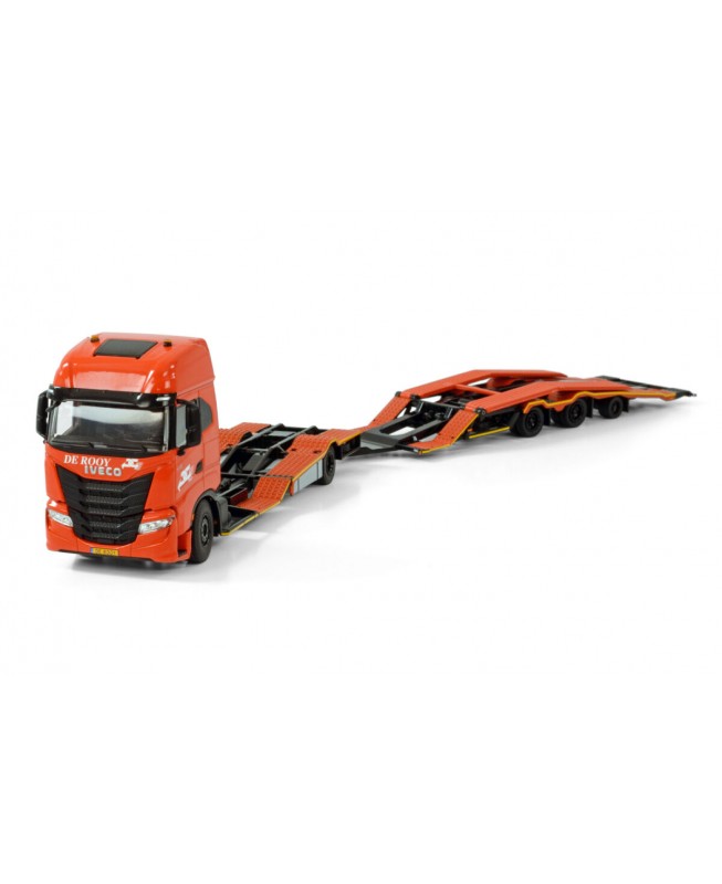 WSI01-4198 - Iveco S-Way AS High combi truck-transporter De Rooy /1:50 WSImodels