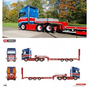 WSI01-4123 - Volvo FH5 Globetrotter 6x2 semitrailer 3axle w/ramps PWT /1:50 WSImodels