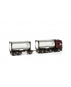 WSI01-3954 - Scania R4 Topline 4x2 autotreno 2x 20ft tank container Joke Vlot Transport /1:50 WSImodels