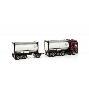 WSI01-3954 - Scania R4 Topline 4x2 autotreno 2x 20ft tank container Joke Vlot Transport /1:50 WSImodels