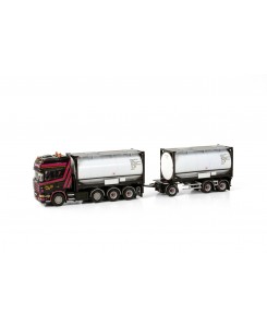 WSI01-3954 - Scania R4 Topline 4x2 autotreno 2x 20ft tank container Joke Vlot Transport /1:50 WSImodels