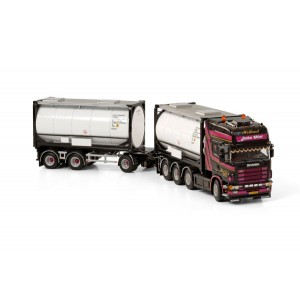 WSI01-3954 - Scania R4 Topline 4x2 autotreno 2x 20ft tank container Joke Vlot Transport /1:50 WSImodels