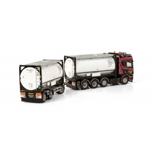 WSI01-3954 - Scania R4 Topline 4x2 autotreno 2x 20ft tank container Joke Vlot Transport /1:50 WSImodels