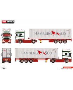 WSI01-4333 - Scania Streamline Topline 4x2 container trailer 40ft frigo Vreugdenhil Van Wamelen /1:50 WSImodels