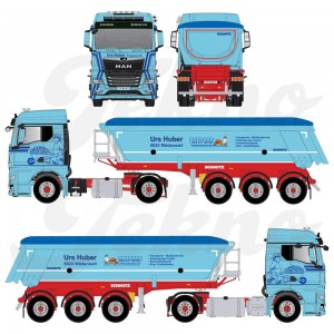 86007 - MAN TGX 4x2 ribaltabile Urs Huber /1:50 TEKNO