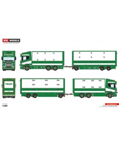 WSI01-4094 - Scania CR20H autotreno trasporto animali Van Dijk /1:50 WSImodels