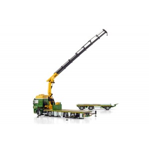 WSI01-4202 - DAF CF SC my17 8x2 combi Palfinger PK65002SH + jib flat trailer 3axle Boerman /1:50 WSImodels