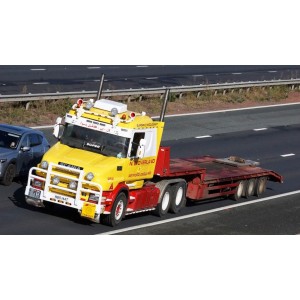 85268 - Scania serie4 Torpedo 6x2 semi 3axle with ramps Overland /1:50 TEKNO