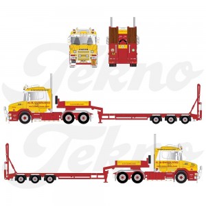 85268 - Scania serie4 Torpedo 6x2 semi 3axle with ramps Overland /1:50 TEKNO