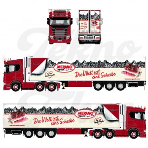 87887 - Scania NGS Highline 6x2 reefer Heinrichs - Merano Speck /1:50 Tekno
